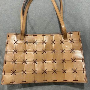 Genuine Leather Tote with beautiful stitching 15.5 x 9.5 x 4